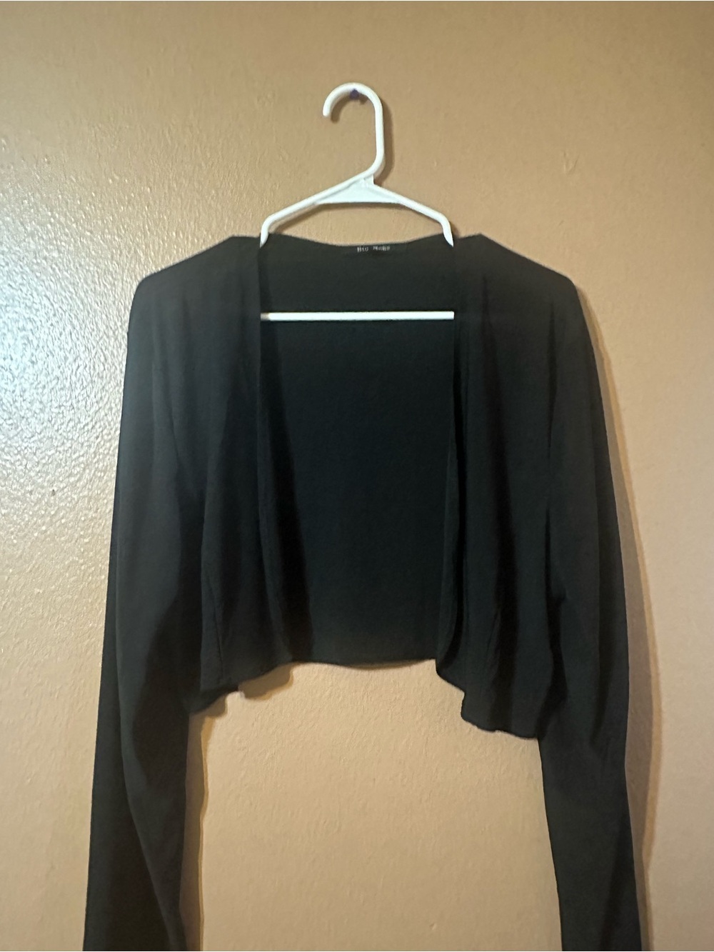 Blu Sage Black Lightweight Cropped Open-Front Shrug